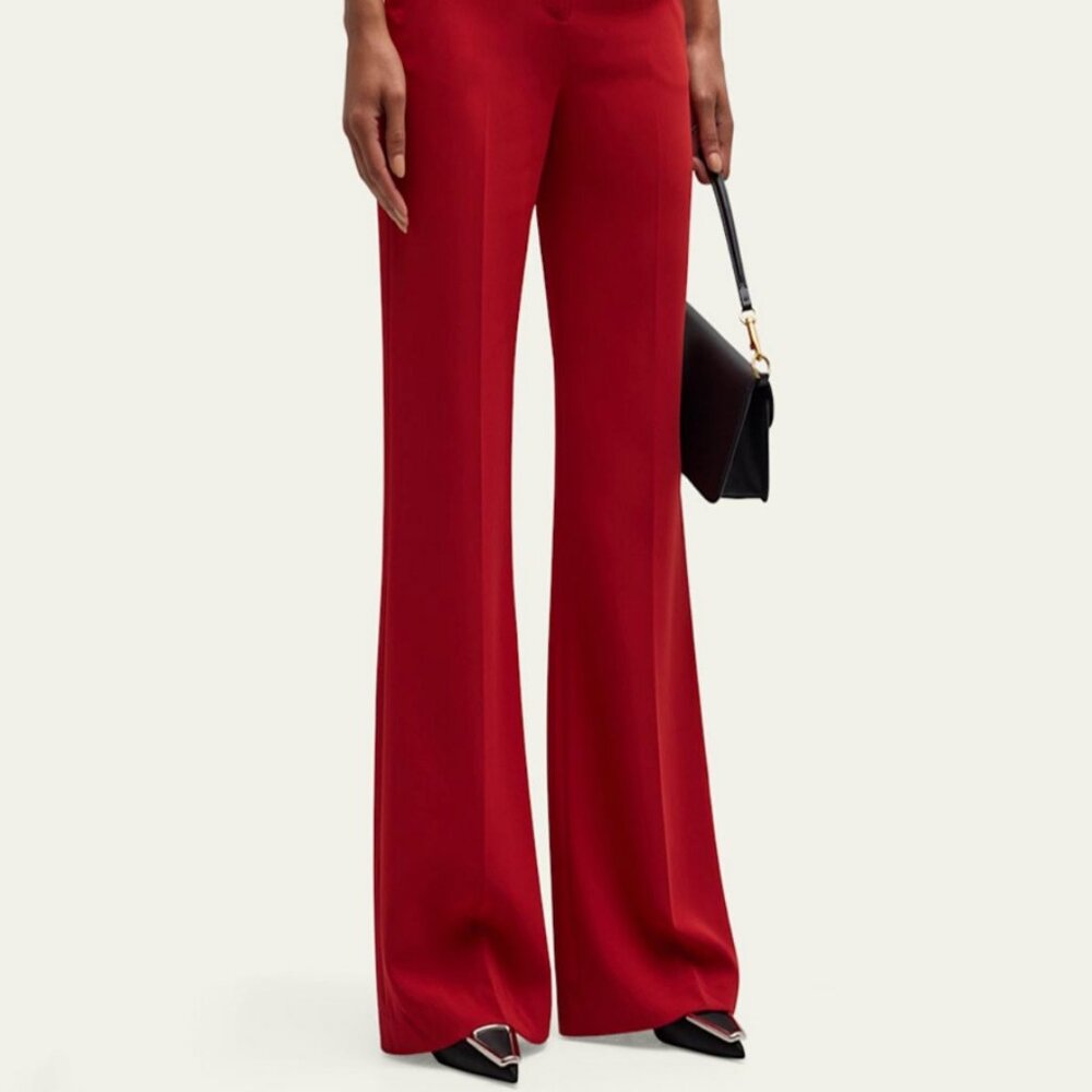 Veronica Beard Twill Wide Leg Flare Pants